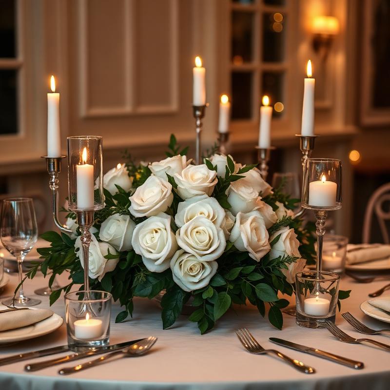 Intimer Dinnertisch mit Kerzenschein